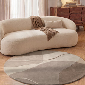 Villeroy & Boch Rond abstract wollen vloerkleed - Virelle Creme/Beige