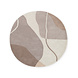 Rond abstract wollen vloerkleed - Virelle Creme/Beige Rond abstract wollen vloerkleed - Virelle Creme/Beige