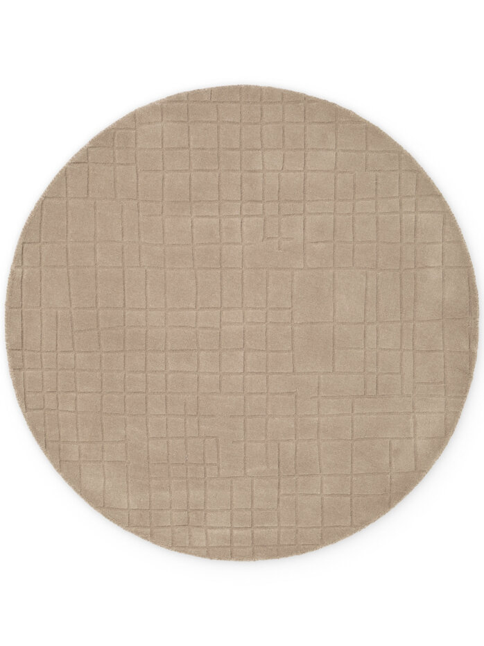 Rond wollen vloerkleed - Kenso Bruin Rond wollen vloerkleed - Kenso Bruin