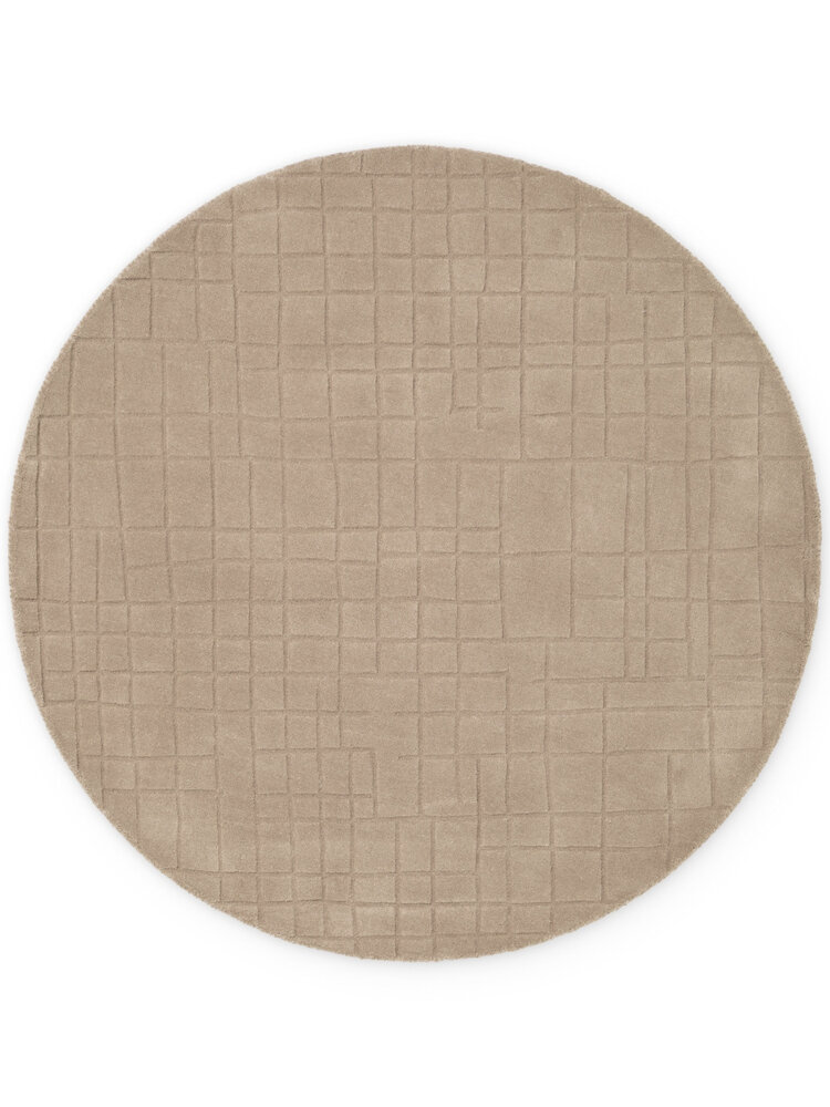 Rond wollen vloerkleed - Kenso Bruin Rond wollen vloerkleed - Kenso Bruin