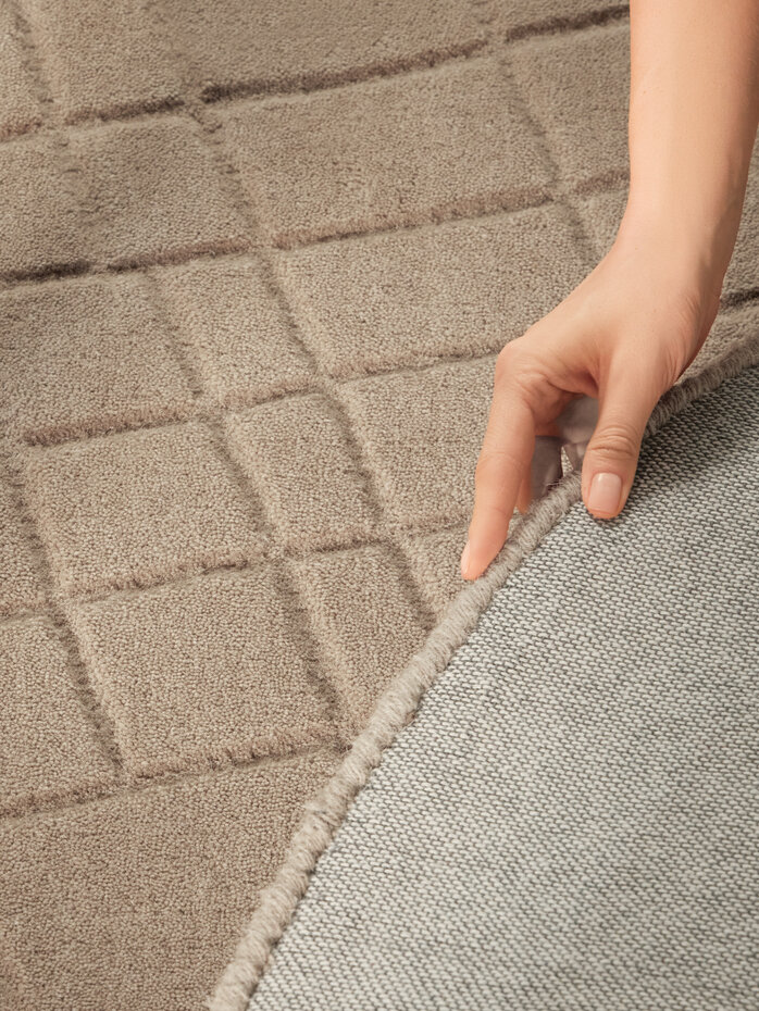 Rond wollen vloerkleed - Kenso Bruin Rond wollen vloerkleed - Kenso Bruin