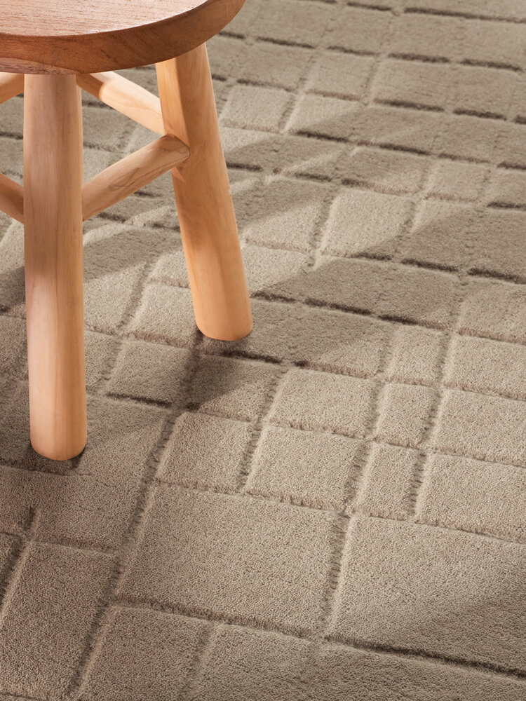 Rond wollen vloerkleed - Kenso Bruin Rond wollen vloerkleed - Kenso Bruin