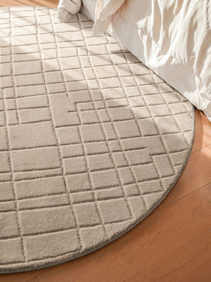 Rond wollen vloerkleed - Kenso Beige