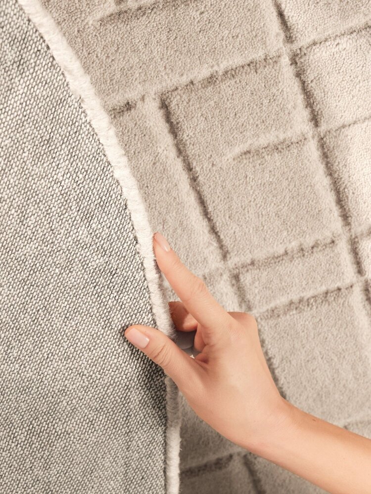 Rond wollen vloerkleed - Kenso Beige