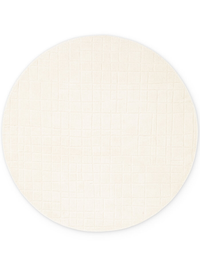 Rond wollen vloerkleed - Kenso Creme