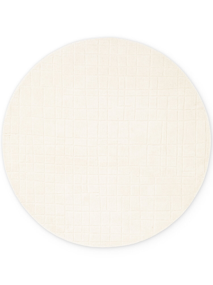 Rond wollen vloerkleed - Kenso Creme