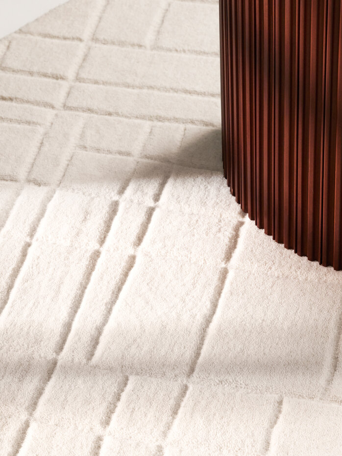 Rond wollen vloerkleed - Kenso Creme