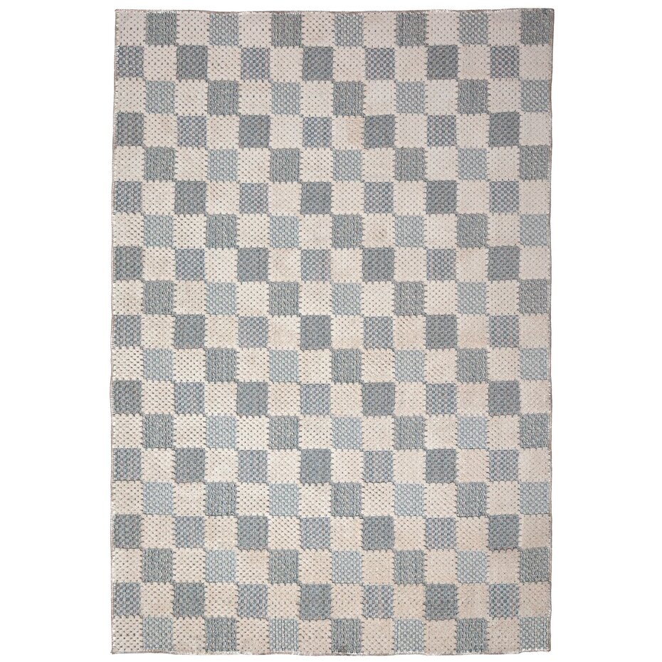Wasbaar vloerkleed - Muted Checkerboard Blauw