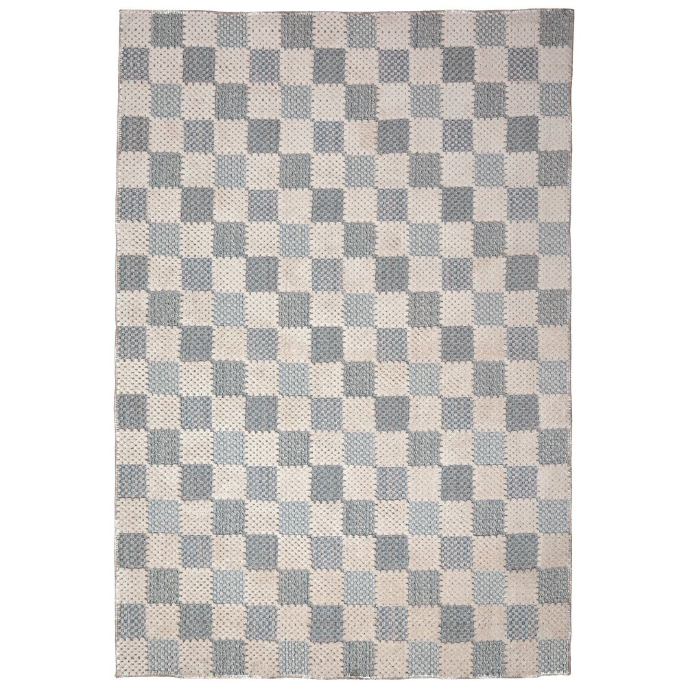 Wasbaar vloerkleed - Muted Checkerboard Blauw