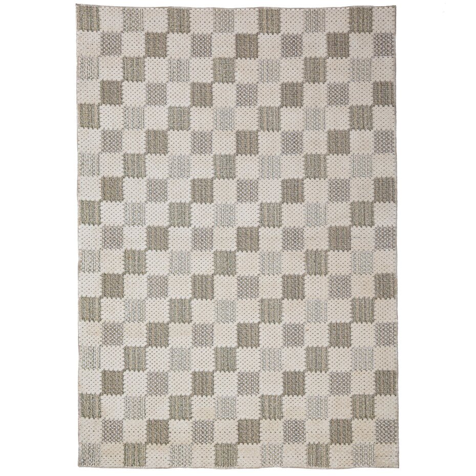 Wasbaar vloerkleed - Muted Checkerboard Groen Wasbaar vloerkleed - Muted Checkerboard Groen
