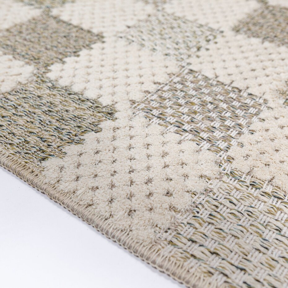 Wasbaar vloerkleed - Muted Checkerboard Groen Wasbaar vloerkleed - Muted Checkerboard Groen