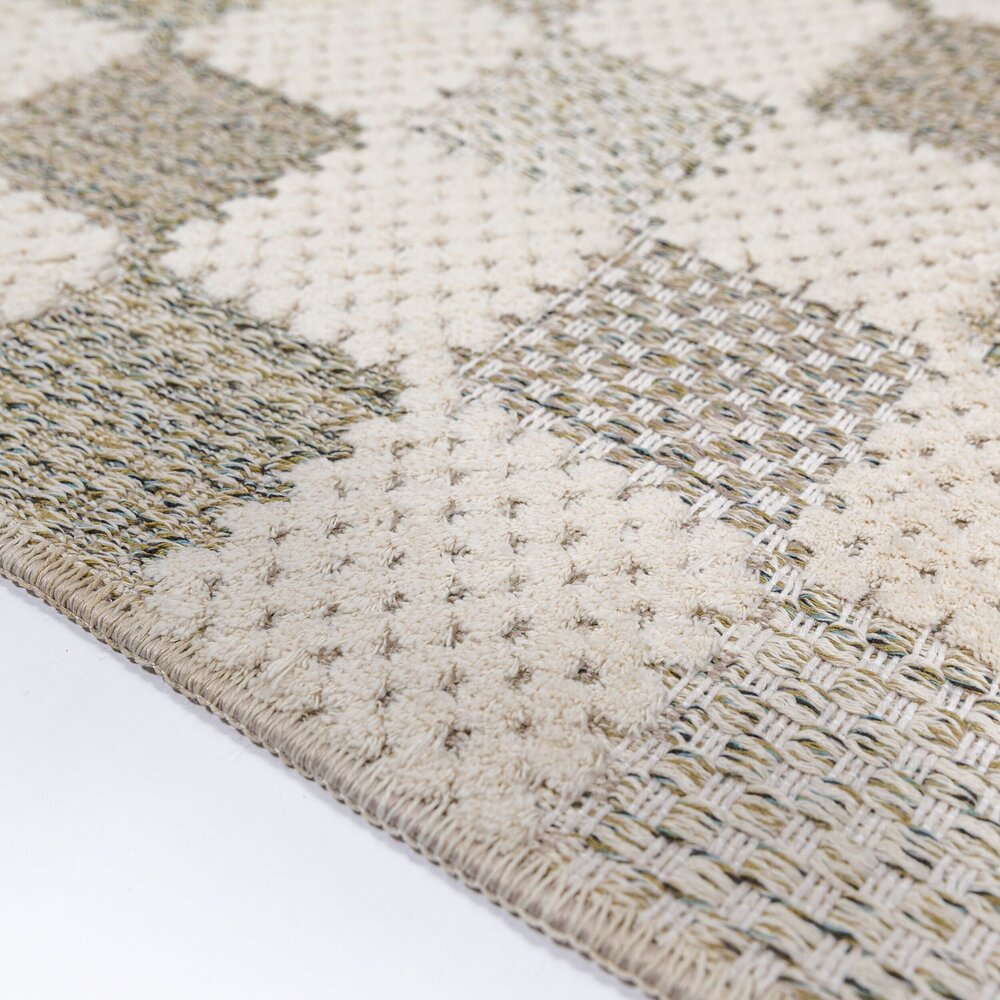 Wasbaar vloerkleed - Muted Checkerboard Groen Wasbaar vloerkleed - Muted Checkerboard Groen