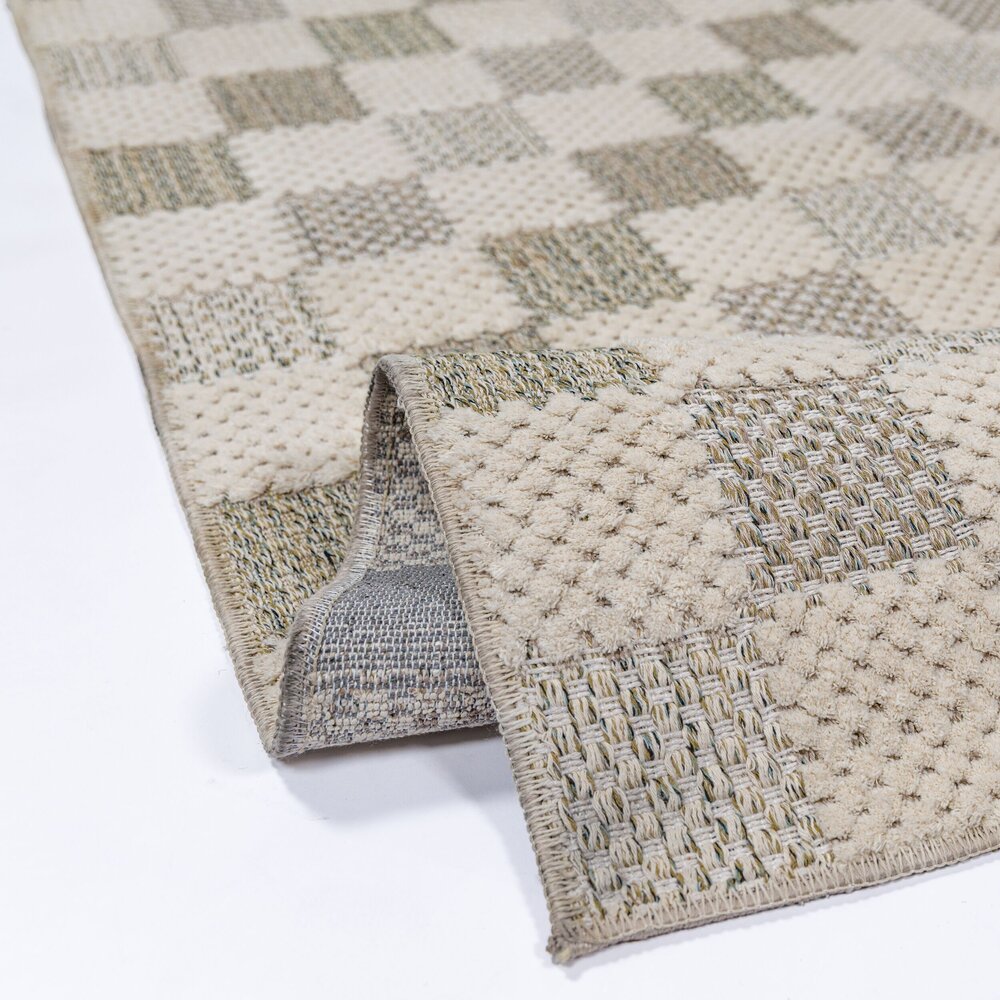 Wasbaar vloerkleed - Muted Checkerboard Groen Wasbaar vloerkleed - Muted Checkerboard Groen