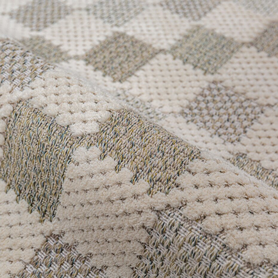 Wasbaar vloerkleed - Muted Checkerboard Groen Wasbaar vloerkleed - Muted Checkerboard Groen
