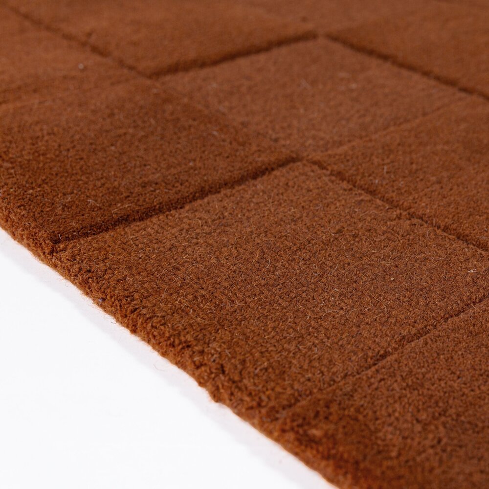 Wollen vloerkleed - Checkerboard Terracotta Wollen vloerkleed - Checkerboard Terracotta