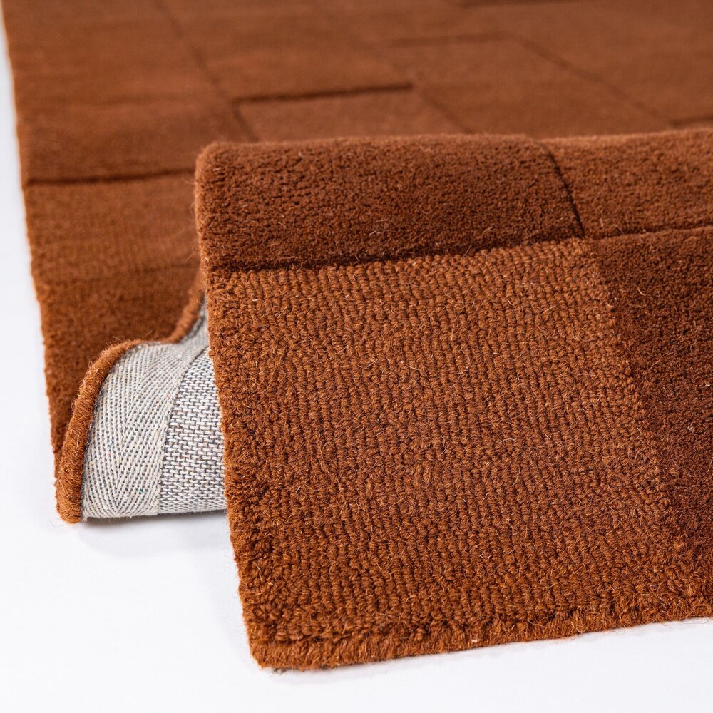 Wollen vloerkleed - Checkerboard Terracotta Wollen vloerkleed - Checkerboard Terracotta