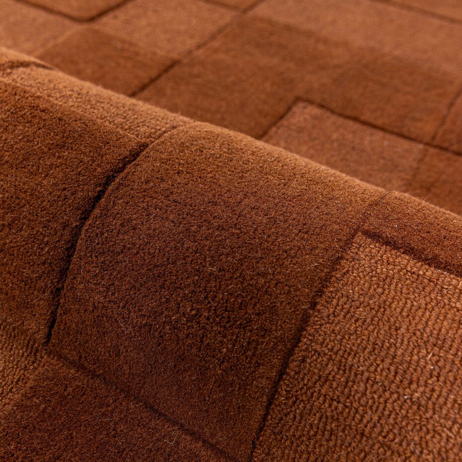 Wollen vloerkleed - Checkerboard Terracotta Wollen vloerkleed - Checkerboard Terracotta