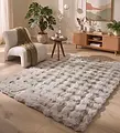 Hoogpolig fluffy vloerkleed - Cloudy Bolletjes Beige