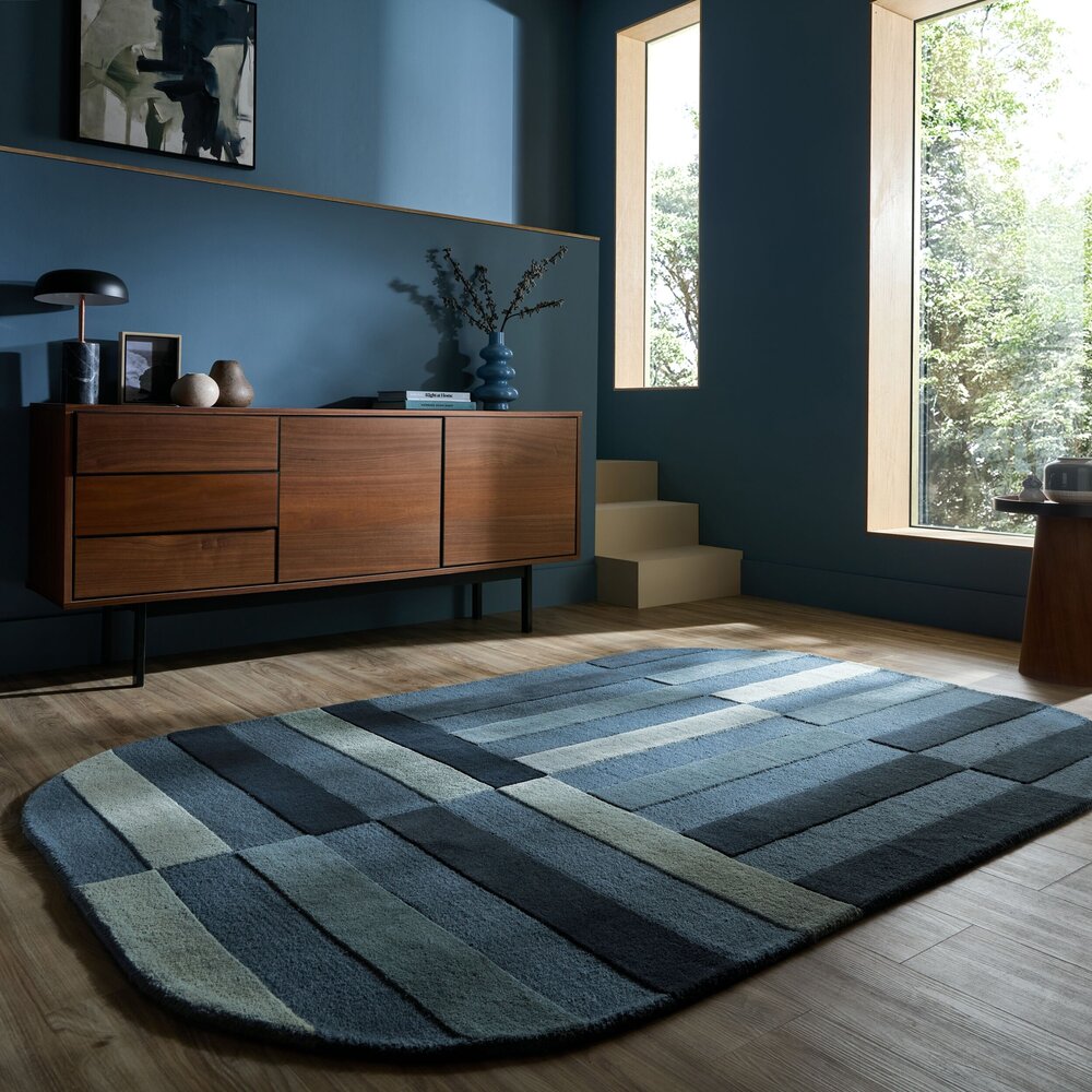 Ovaal wollen vloerkleed - Eldon Blauw Ovaal wollen vloerkleed - Eldon Blauw