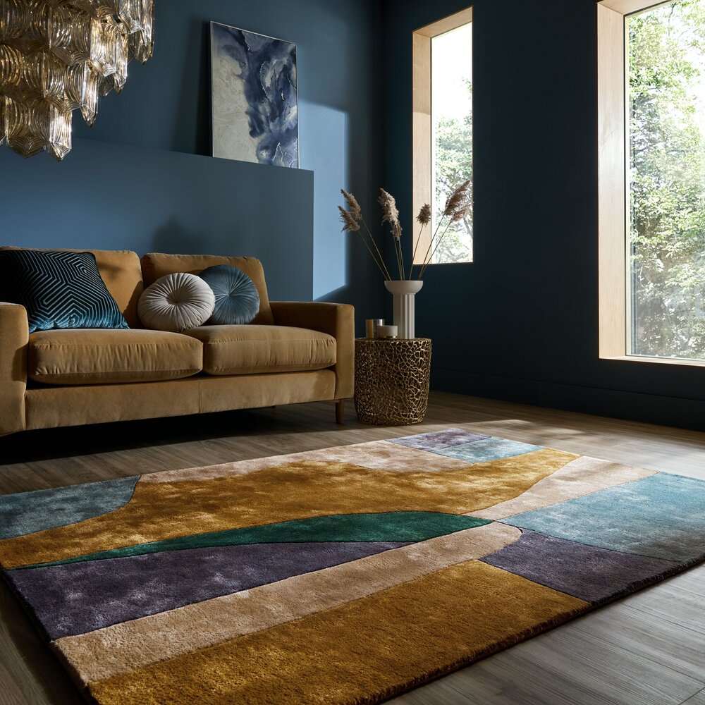 Abstract viscose vloerkleed - Polaris Kleurrijk
