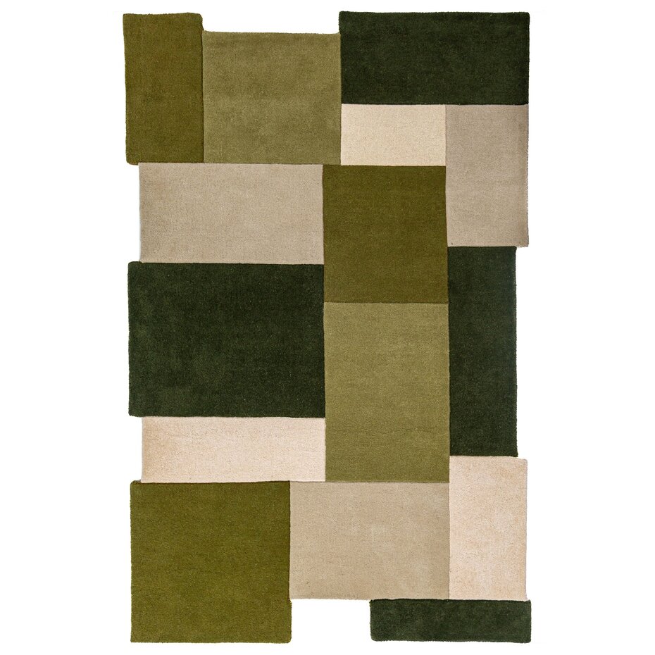 Abstract vloerkleed - Collage Groen Abstract vloerkleed - Collage Groen