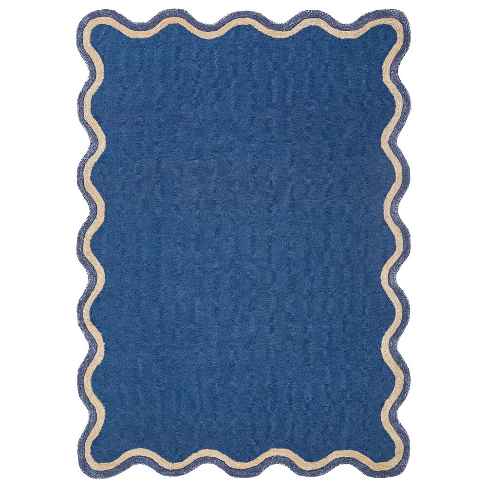 Organisch wollen vloerkleed - Rivo Blauw Organisch wollen vloerkleed - Rivo Blauw