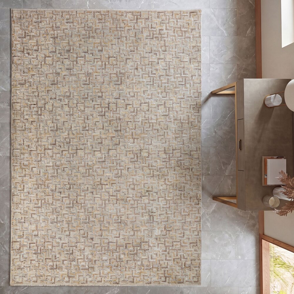 Geometrisch vloerkleed - Kado Naturel/Beige Geometrisch vloerkleed - Kado Naturel/Beige