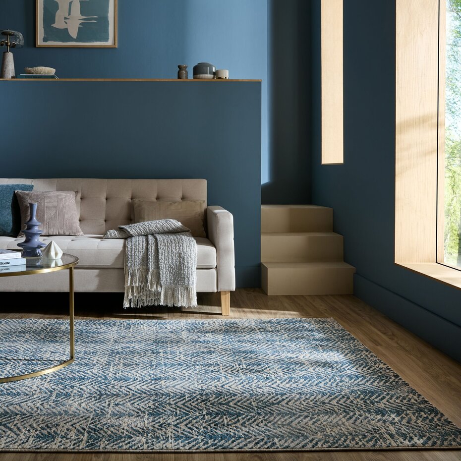 Abstract vloerkleed - Lua Blauw Abstract vloerkleed - Lua Blauw