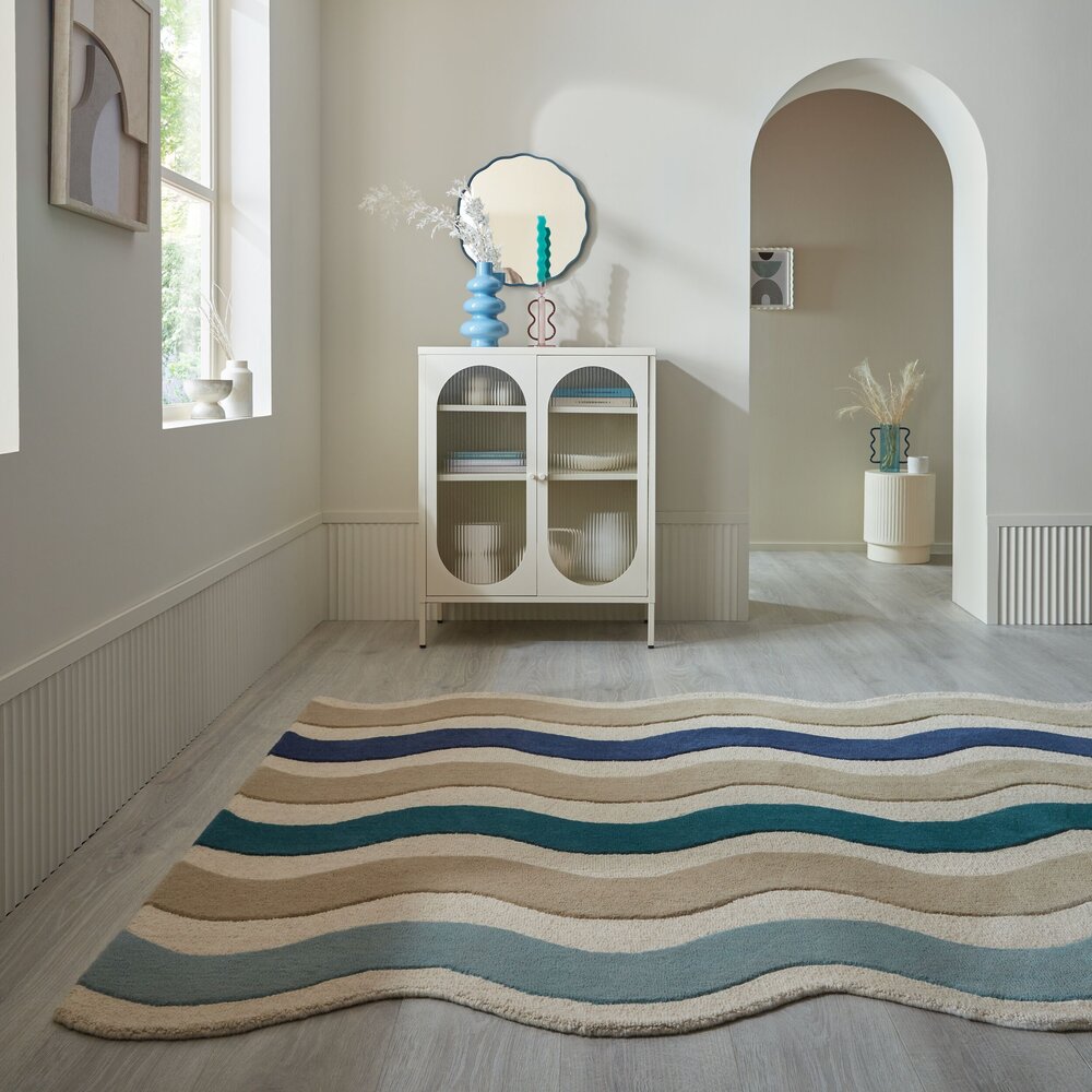 Wollen vloerkleed - Cascade Blauw Wollen vloerkleed - Cascade Blauw