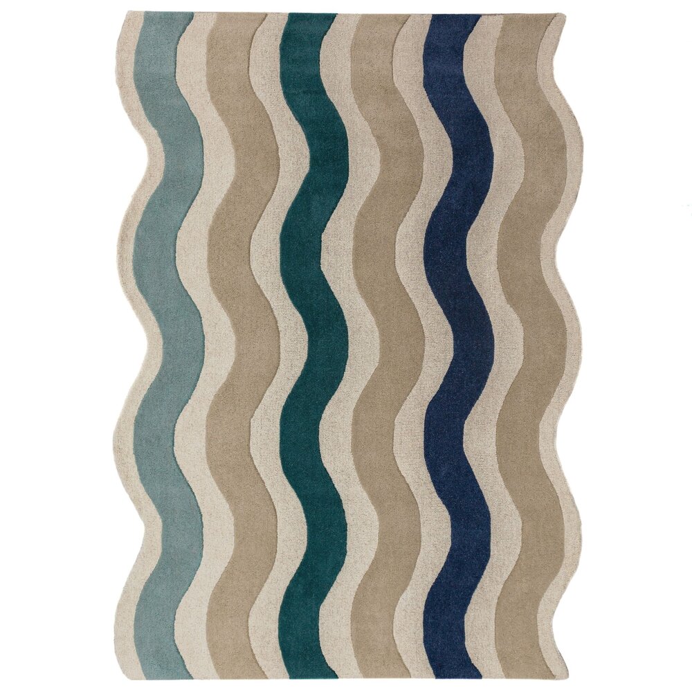 Wollen vloerkleed - Cascade Blauw Wollen vloerkleed - Cascade Blauw