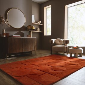 Modern wollen vloerkleed - Gigi Terracotta Modern wollen vloerkleed - Gigi Terracotta