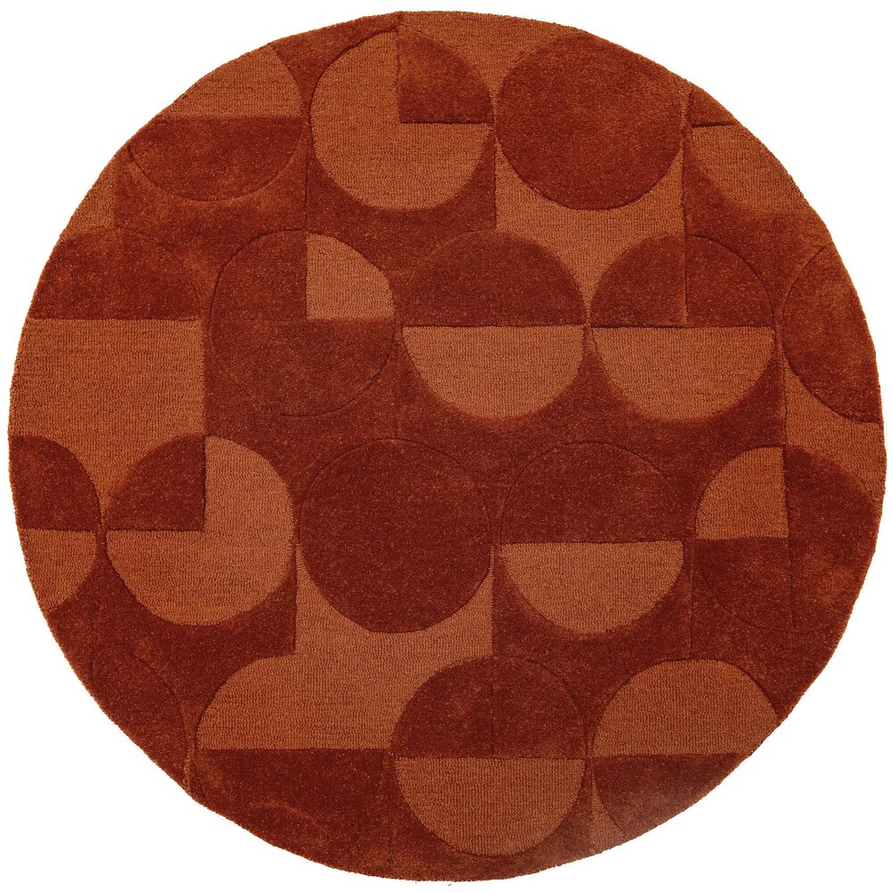 Rond modern wollen vloerkleed - Gigi Terracotta