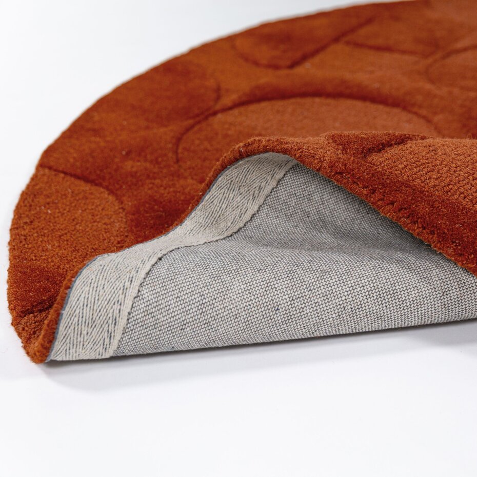 Rond modern wollen vloerkleed - Gigi Terracotta