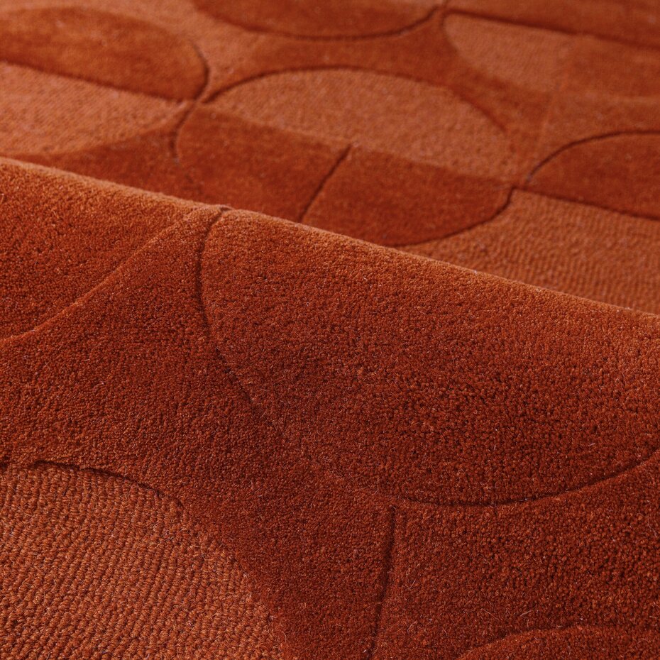 Rond modern wollen vloerkleed - Gigi Terracotta