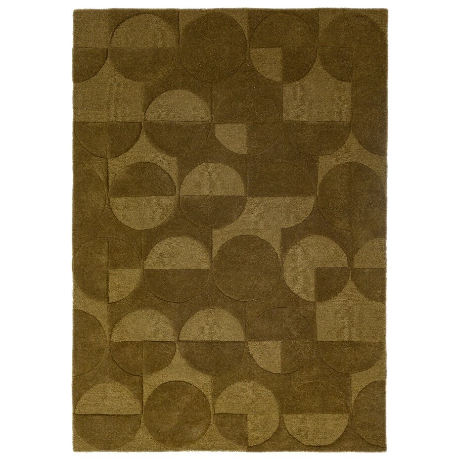 Modern wollen vloerkleed - Gigi Olijfgroen Modern wollen vloerkleed - Gigi Olijfgroen