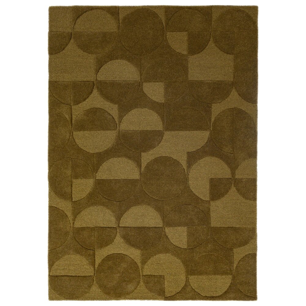 Modern wollen vloerkleed - Gigi Olijfgroen Modern wollen vloerkleed - Gigi Olijfgroen