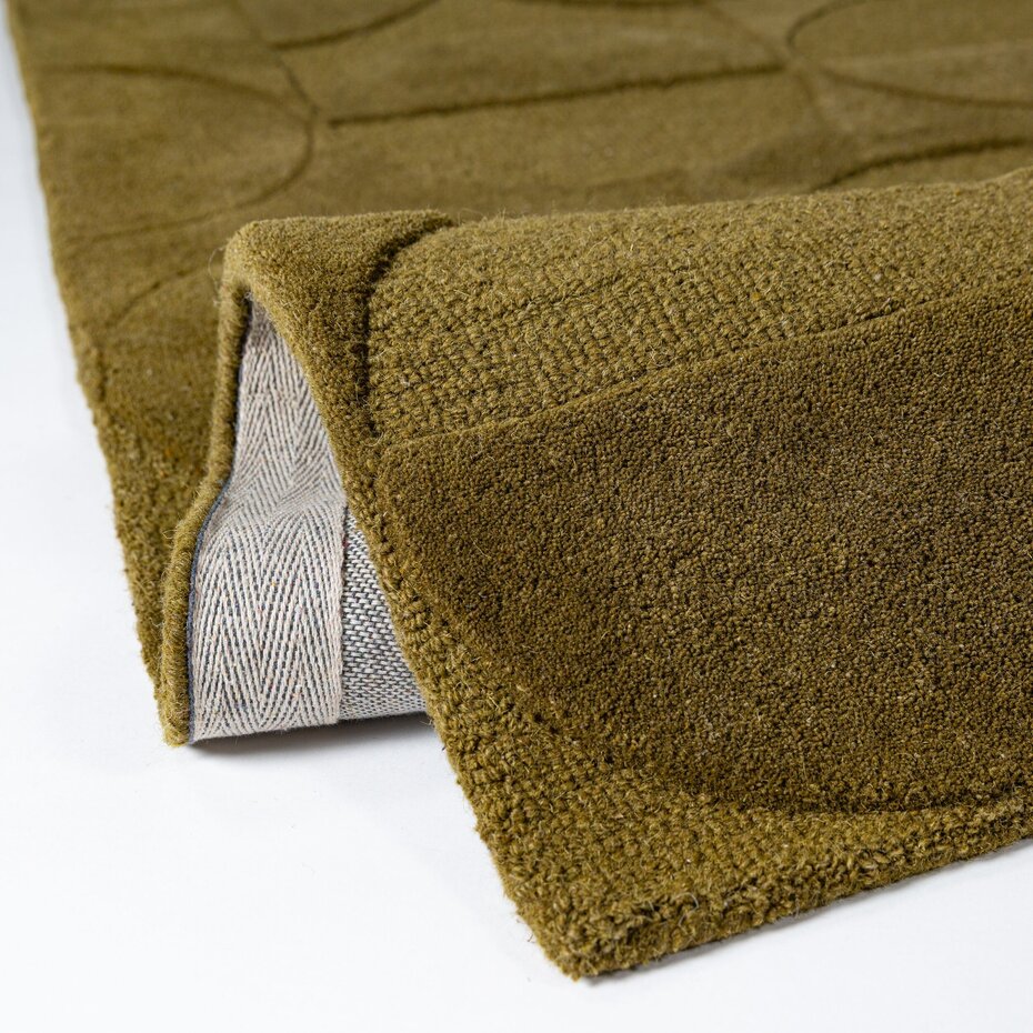 Modern wollen vloerkleed - Gigi Olijfgroen Modern wollen vloerkleed - Gigi Olijfgroen