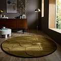 Rond modern wollen vloerkleed - Gigi Olijfgroen