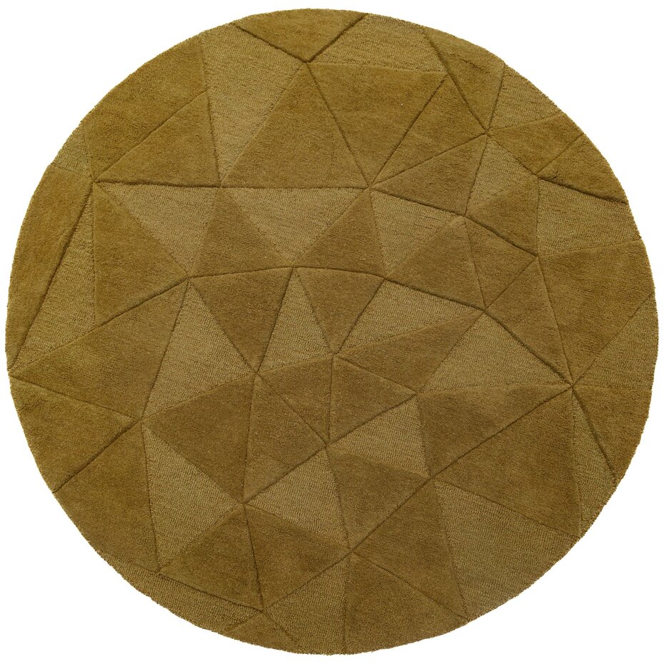 Rond wollen vloerkleed - Shard Geo Goud Rond wollen vloerkleed - Shard Geo Goud