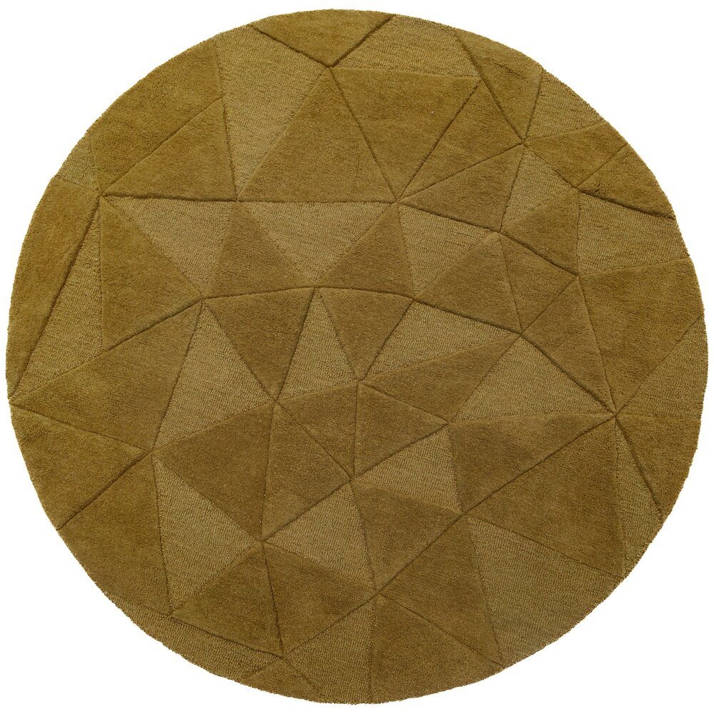 Rond wollen vloerkleed - Shard Geo Goud Rond wollen vloerkleed - Shard Geo Goud