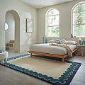 Wollen vloerkleed - Wiggle Blauw