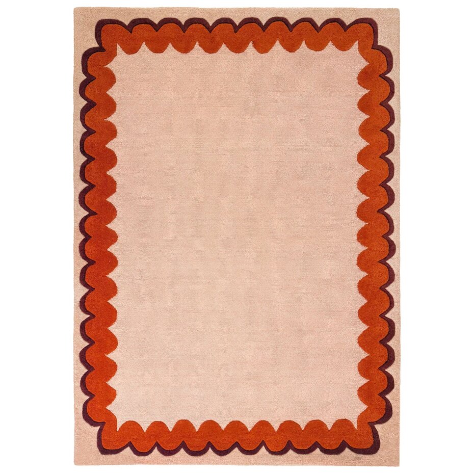 Wollen vloerkleed - Wiggle Oranje Wollen vloerkleed - Wiggle Oranje