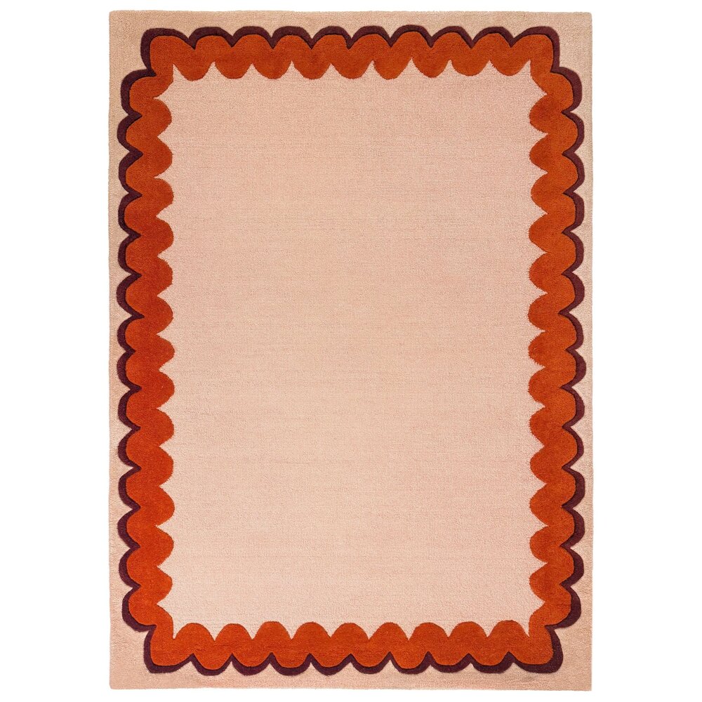 Wollen vloerkleed - Wiggle Oranje Wollen vloerkleed - Wiggle Oranje