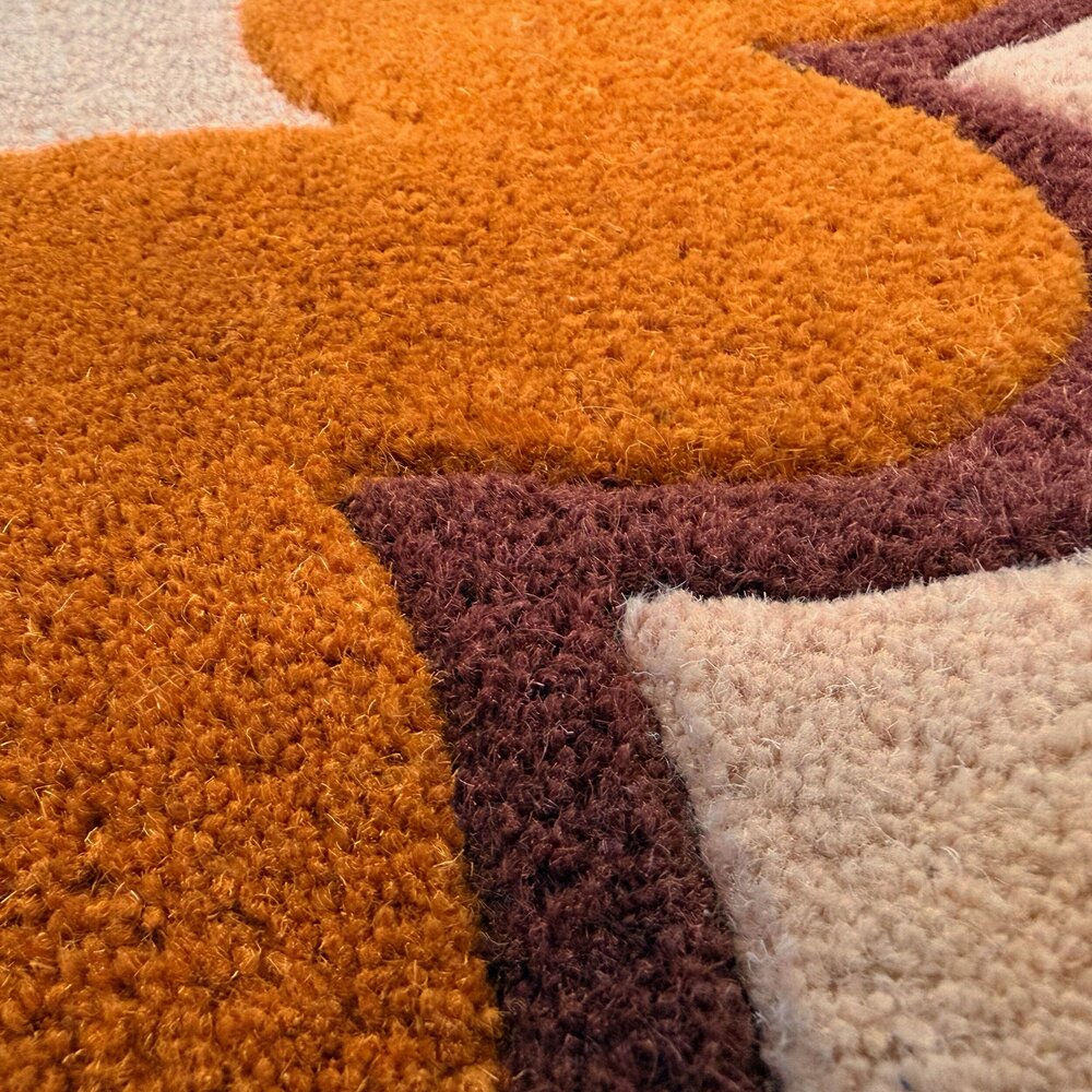 Wollen vloerkleed - Wiggle Oranje Wollen vloerkleed - Wiggle Oranje