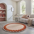Rond wollen vloerkleed - Wiggle Oranje