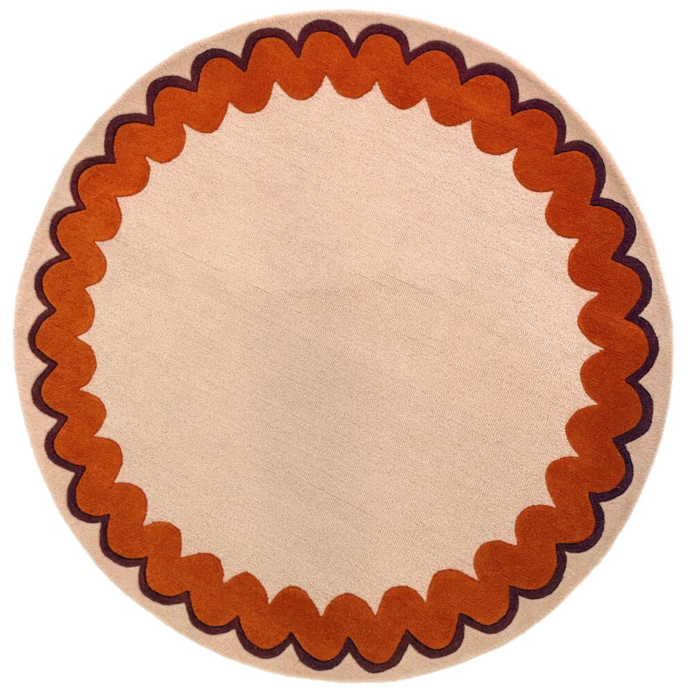 Rond wollen vloerkleed - Wiggle Oranje Rond wollen vloerkleed - Wiggle Oranje