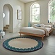 Rond wollen vloerkleed - Wiggle Blauw