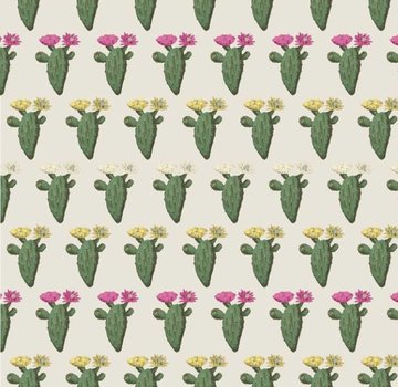 Decostoffen Cactus met planten jacquard