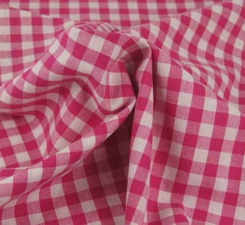 Decostoffen Fuchsia ruit 10 mm x 10 mm stof