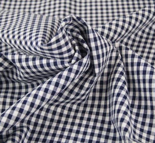 Decostoffen Navy ruit 5 mm x 5 mm stof